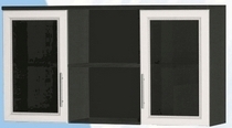 Антресоль большая с двумя стеклодверями ДЛЯ ГОСТИНОЙ АБС-2 Венге/Дуб выбеленный в Подгорном - podgornyj.mebel54.com | фото