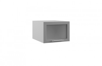 Гарда ГПГС 500 шкаф верхний горизонтальный глубокий со стеклом (Белый/корпус Серый) в Подгорном - podgornyj.mebel54.com | фото