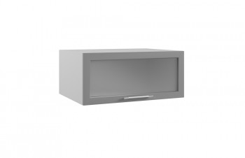 Гарда ГПГС 800 шкаф верхний горизонтальный глубокий со стеклом (Белый Эмалит/корпус Серый) в Подгорном - podgornyj.mebel54.com | фото