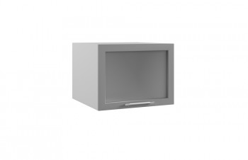 Гарда ГВПГС 600 шкаф верхний горизонтальный глубокий со стеклом высокий (Белый/корпус Серый) в Подгорном - podgornyj.mebel54.com | фото