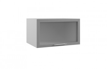 Гарда ГВПГС 800 шкаф верхний горизонтальный глубокий со стеклом высокий (Белый Эмалит/корпус Серый) в Подгорном - podgornyj.mebel54.com | фото