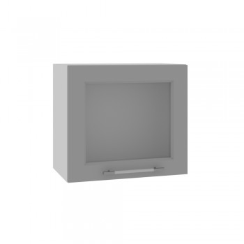 Гарда ВПГС 500 шкаф верхний горизонтальный со стеклом высокий (Белый Эмалит/корпус Серый) в Подгорном - podgornyj.mebel54.com | фото