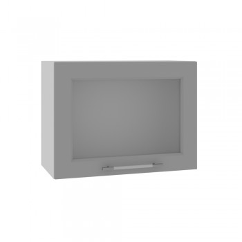 Гарда ВПГС 600 шкаф верхний горизонтальный со стеклом высокий (Белый Эмалит/корпус Серый) в Подгорном - podgornyj.mebel54.com | фото