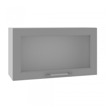 Гарда ВПГС 800 шкаф верхний горизонтальный со стеклом высокий (Белый Эмалит/корпус Серый) в Подгорном - podgornyj.mebel54.com | фото