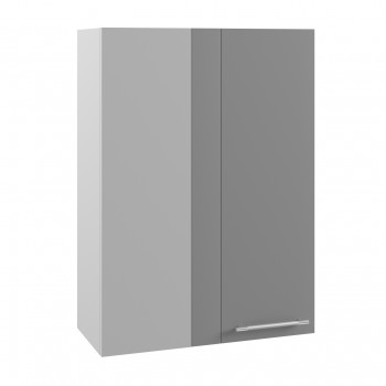 Гарда ВПУ 650 шкаф верхний угловой высокий (Белый Эмалит/корпус Серый) в Подгорном - podgornyj.mebel54.com | фото