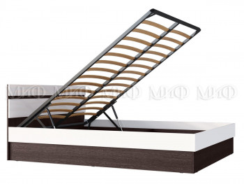 Ким кровать с подъемным механизмом 1,6 (Дуб сонома/белый глянец) в Подгорном - podgornyj.mebel54.com | фото
