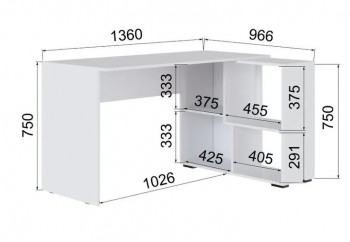 Компьютерный стол угловой СКМУ-3 дуб сонома/белый в Подгорном - podgornyj.mebel54.com | фото