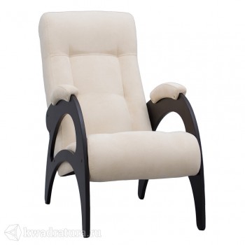 Кресло для отдыха Неаполь Модель 9 без лозы (Венге-эмаль/Ткань Ваниль Verona Vanilla) в Подгорном - podgornyj.mebel54.com | фото