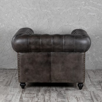 Кресло кожаное Лофт Честер (акация) в Подгорном - podgornyj.mebel54.com | фото