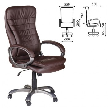 Кресло офисное BRABIX Omega EX-589 (коричневое) в Подгорном - podgornyj.mebel54.com | фото