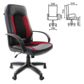 Кресло офисное BRABIX Strike EX-525 (черно-красный) в Подгорном - podgornyj.mebel54.com | фото