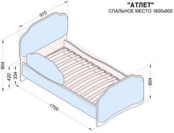 Кровать 160 Атлет 96 Серый (мягкий бортик) в Подгорном - podgornyj.mebel54.com | фото