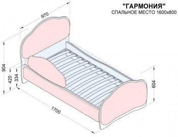 Кровать 160 Гармония 18 Бордовый (мягкий бортик) в Подгорном - podgornyj.mebel54.com | фото