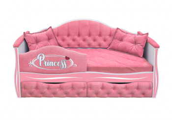 Кровать 160 серии Иллюзия 2 ящика 36 Розовый (мягкий бортик/подушки) в Подгорном - podgornyj.mebel54.com | фото