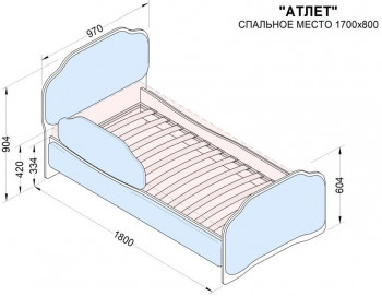 Кровать 170 Атлет 96 Серый (мягкий бортик) в Подгорном - podgornyj.mebel54.com | фото