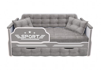 Кровать 170 серии Спорт 1 ящик 45 Серый (подушки) в Подгорном - podgornyj.mebel54.com | фото