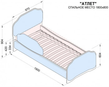 Кровать 180 Атлет 29 Синий (мягкий бортик) в Подгорном - podgornyj.mebel54.com | фото