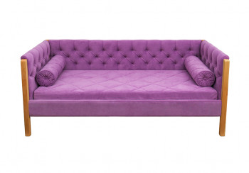 Кровать 180 серии Леди  32 Фиолетовый (подушка валик) в Подгорном - podgornyj.mebel54.com | фото