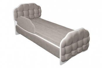 Кровать 190 Атлет Lux 96 Серый (мягкий бортик) в Подгорном - podgornyj.mebel54.com | фото