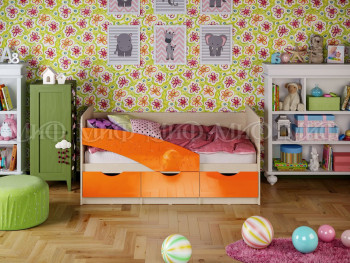 Кровать Бабочки 1,6м (Оранжевый металлик) в Подгорном - podgornyj.mebel54.com | фото