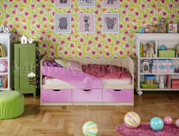 Кровать Бабочки 1,6м (Сиреневый металлик) в Подгорном - podgornyj.mebel54.com | фото