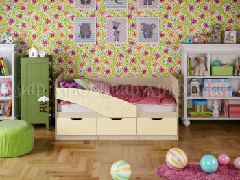 Кровать Бабочки 1,6м (Ваниль матовый) в Подгорном - podgornyj.mebel54.com | фото