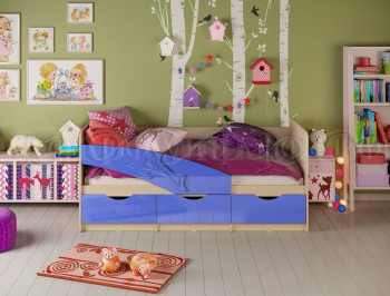 Кровать детская 1,6м Дельфин (Синий металлик) в Подгорном - podgornyj.mebel54.com | фото