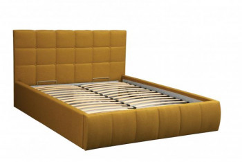 Кровать "Диана" ш. 1400 (Н=1010мм) (жаккард горчица) в Подгорном - podgornyj.mebel54.com | фото