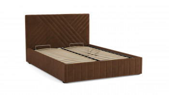 Кровать Гамма ш. 1400 (с основанием для хранения) (велюр тенерифе шоколад) в Подгорном - podgornyj.mebel54.com | фото
