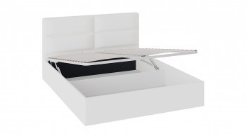 Кровать «Глосс» с мягкой обивкой и подъемным механизмом тип 1 (1400) (Белая) в Подгорном - podgornyj.mebel54.com | фото