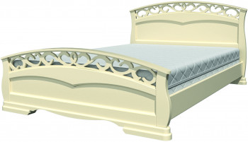Кровать Грация-1 из массива сосны 1400*2000 Слоновая кость в Подгорном - podgornyj.mebel54.com | фото