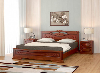 Кровать Карина-7 из массива сосны 1400*2000 Орех в Подгорном - podgornyj.mebel54.com | фото