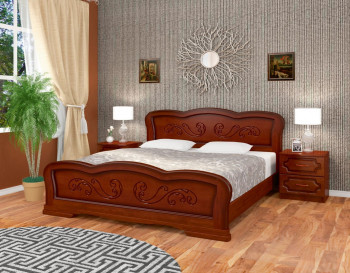 Кровать Карина-8 из массива сосны 1200*2000 Орех в Подгорном - podgornyj.mebel54.com | фото