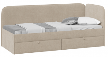Кровать «Молли» с мягкой обивкой (900) тип 1 (Микровелюр Scandi Cream 03) в Подгорном - podgornyj.mebel54.com | фото