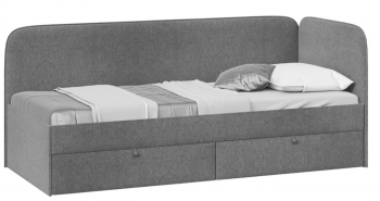 Кровать «Молли» с мягкой обивкой (900) тип 1 (Микровелюр Scandi Graphite 22) в Подгорном - podgornyj.mebel54.com | фото