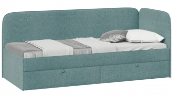 Кровать «Молли» с мягкой обивкой (900) тип 1 (Микровелюр Scandi Indigo 11) в Подгорном - podgornyj.mebel54.com | фото