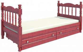 Кровать одинарная Аленка из массива сосны 800*1890 Орех в Подгорном - podgornyj.mebel54.com | фото