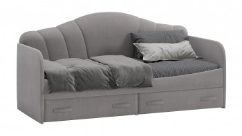 Кровать с мягкой спинкой и ящиками «Сабрина» 900 Светло-серый в Подгорном - podgornyj.mebel54.com | фото
