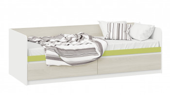 Кровать «Сканди» с 2 ящиками Дуб Гарден/Белый/Зеленый в Подгорном - podgornyj.mebel54.com | фото