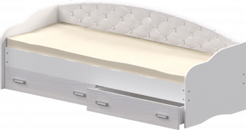 Кровать Софа-7 с мягкой спинкой (800х1900) Белый в Подгорном - podgornyj.mebel54.com | фото