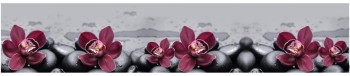 Кухонный фартук КМ 14 Орхидея Цветы Камни в Подгорном - podgornyj.mebel54.com | фото