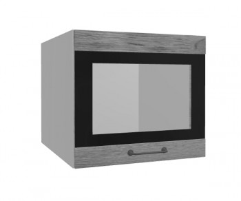 Лофт ВПГСФ 500 шкаф верхний горизонтальный со стеклом высокий с фотопечатью (Дуб цикорий/корпус Серый) в Подгорном - podgornyj.mebel54.com | фото