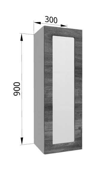 Лофт ВПС 300 шкаф верхний со стеклом высокий (Дуб бурый/корпус Серый) в Подгорном - podgornyj.mebel54.com | фото