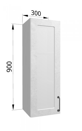 Лофт ВПС 300 шкаф верхний со стеклом высокий (Штукатурка белая/корпус Серый) в Подгорном - podgornyj.mebel54.com | фото