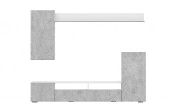 Мебель для гостиной МГС 4 (Белый/Цемент светлый) в Подгорном - podgornyj.mebel54.com | фото