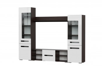 Мебель для гостиной МГС 6 (Исполнение 1/Венге/Белый глянец) в Подгорном - podgornyj.mebel54.com | фото