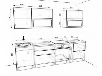 Модульная кухня Бруклин 2.4 x 2 м (Бетон белый) в Подгорном - podgornyj.mebel54.com | фото