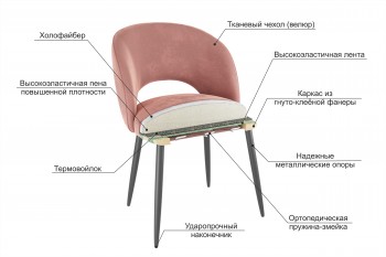 Набор стульев Моли 2 шт (бежевый велюр/черный) в Подгорном - podgornyj.mebel54.com | фото