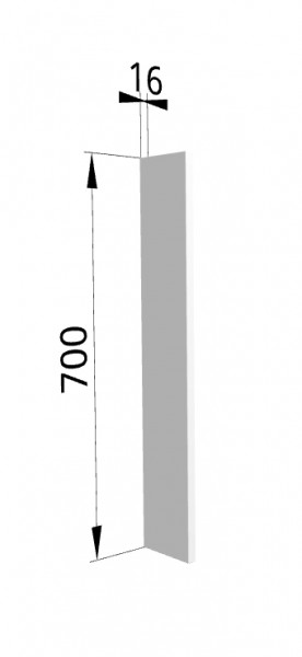 Панель торцевая ПТ 400 Ройс (для шкафа торцевого верхнего) Белый софт в Подгорном - podgornyj.mebel54.com | фото
