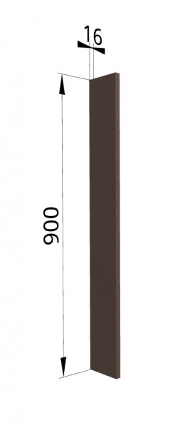Панель торцевая ВПТ 400 Квадро (для шкафа торцевого верхнего) Шоколад кожа в Подгорном - podgornyj.mebel54.com | фото